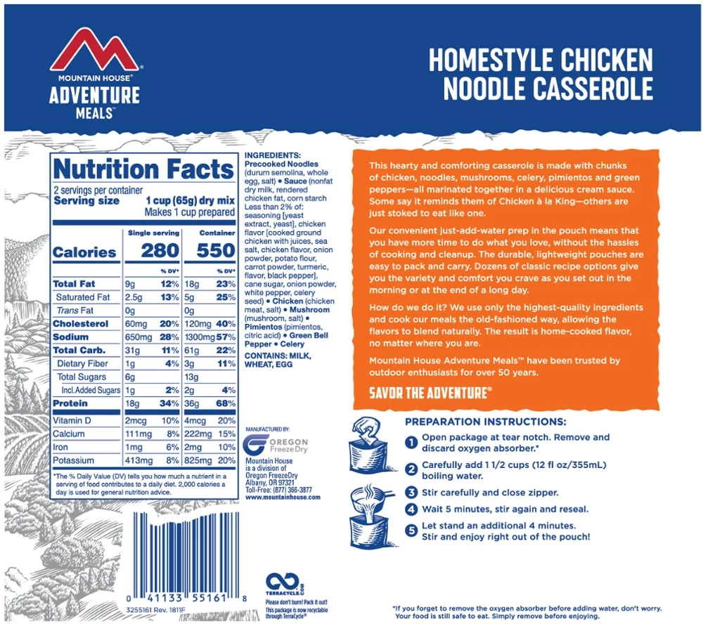 Mountain House Homestyle Chicken Noodle Casserole - 2 Servings - Image 2